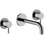 Wash basin tap Wall-mounted - external part 3 holes dual-level With push-open waste set, color: Chrome 20cm material: Brass surface: Glossy Wall-mounted - external part Wash basin tap Wall-mounted - external part 3 holes dual-level With push-open waste set, color: Chrome 20cm material: Brass surface: Glossy Wall-mounted - external part