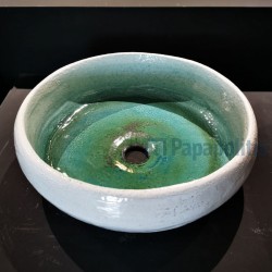 Washbasin Free standing 40x40 material: Ceramic Without hole Without overflow, color: White/Green surface: Glossy Free standing