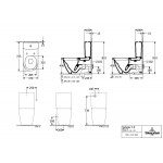 Floor standing close-coupled toilet & flushing cistern & toilet seat soft closing, style: Wrapover back to wall horizontal outlet p Rimless, white alpine TwistFlush 72,5x37 surface: Glossy, color: White Floor standing close-coupled