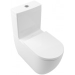 Floor standing close-coupled toilet & flushing cistern & toilet seat soft closing, style: Wrapover back to wall horizontal outlet p Rimless, white alpine TwistFlush 72,5x37 surface: Glossy, color: White Floor standing close-coupled