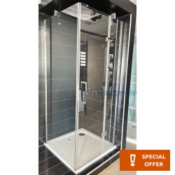 Καμπίνα ντουζιέρας ορθογώνια 90x90x200 8mm ανοιγόμενη επιφάνεια: Γυαλιστερή, χρώμα: Χρωμέ Ορθογώνιες