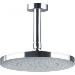 Κεφαλή ντους οροφής 30x30 από ABS 1 ροής με βραχίονα 10cm, inox finish, χρώμα: Χρωμέ επιφάνεια: Βουρτσισμένη Κεφαλές ντους