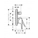 Shower tap Wall-mounted external part 2 way material: Brass mixer With plate without hand shower, hose and holder, color: Black surface: Matt Wall-mounted - external part Shower tap Wall-mounted external part 2 way material: Brass mixer With plate without hand shower, hose and holder, color: Black surface: Matt Wall-mounted - external part