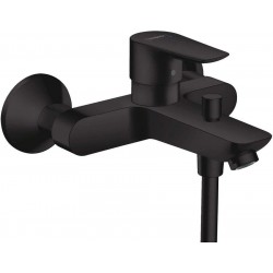 Bathtub tap Wall-mounted exposed material: Brass without hand shower, hose and holder mixer, color: Black surface: Matt