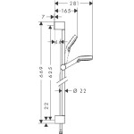 Shower slider rail 65cm material: Brass Vario with hand shower & hose, color: Chrome surface: Glossy Shower slider rails Shower slider rail 65cm material: Brass Vario with hand shower & hose, color: Chrome surface: Glossy Shower slider rails