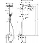 Shower tap with showerpipe and overhead shower Wall-mounted material: Brass mixer 240, 119,1cm, color: Chrome surface: Glossy Wall-mounted exposed with showerpipe and overhead shower Shower tap with showerpipe and overhead shower Wall-mounted material: Brass mixer 240, 119,1cm, color: Chrome surface: Glossy Wall-mounted exposed with showerpipe and overhead shower