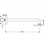 Arm 38,9cm Wall-mounted material: Brass, color: Black surface: Matt Shower arms Arm 38,9cm Wall-mounted material: Brass, color: Black surface: Matt Shower arms