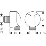 Παροχή στρογγυλή, χρώμα: Μαύρο επιφάνεια: Ματ Παροχές ντους