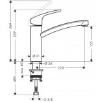 Kitchen tap Deck-mounted material: Brass 160, color: Chrome surface: Glossy Deck-mounted