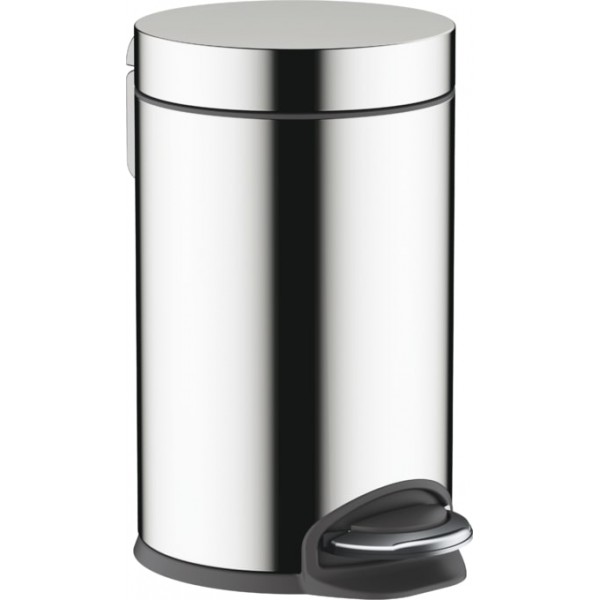 Waste bin material: Brass soft close 3 lt Closed Floor standing, color: Chrome surface: Glossy Dustbins Waste bin material: Brass soft close 3 lt Closed Floor standing, color: Chrome surface: Glossy Dustbins