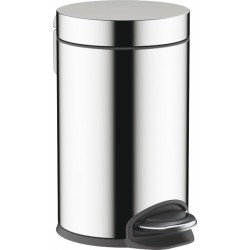 Waste bin material: Brass soft close 3 lt Closed Floor standing, color: Chrome surface: Glossy Dustbins