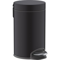 Waste bin material: Brass soft close 3 lt Closed Floor standing, color: Black surface: Matt