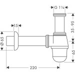Bidet siphon G 1¼ material: ABS Siphons