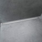Κάλυμμα για αυλάκι 85,5cm, 900 ρυθμιζόμενου ύψους, εξωτερικό μέρος από inox, χρώμα: Χρωμέ Αυλάκια ντουζιέρας