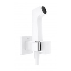Bidet system external part Mixing material: Brass, color: White surface: Matt Wall-mounted bidet hand shower systems