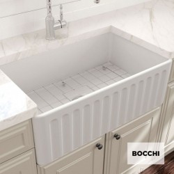 Νεροχύτης κεραμικός 76x46x25,4 επιφάνεια: Ματ χωρίς πάγκο υποκαθήμενος, 1 γούρνα διπλής όψεως (αντιστρεφόμενος), χρώμα: Λευκό Κεραμικοί