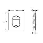 Flush wall plates for concealed cistern supersteel dual flush valve material: ABS Pneumatic, color: Chrome surface: Brushed Flush plates