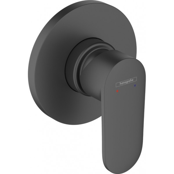 Shower tap Wall-mounted concealed - complete set 1 way material: Brass mixer With plate without hand shower, hose and holder, color: Black surface: Matt Wall-mounted - external part