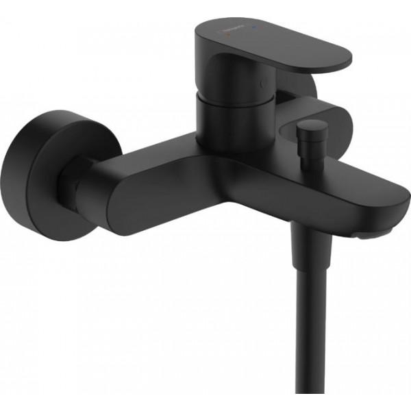 Bathtub tap Wall-mounted exposed material: Brass without hand shower, hose and holder mixer, color: Black surface: Matt Wall-mouned exposed