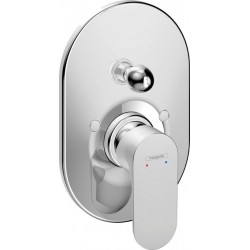 Shower tap Wall-mounted external part 2 way material: Brass mixer With plate without hand shower, hose and holder, color: Chrome surface: Glossy Wall-mounted - external part