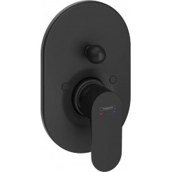 Shower tap Wall-mounted external part 2 way material: Brass mixer With plate without hand shower, hose and holder, color: Black surface: Matt Wall-mounted - external part