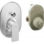 Shower tap Wall-mounted concealed - complete set 2 way material: Brass mixer With plate without hand shower, hose and holder, color: Chrome surface: Glossy Wall-mounted - external part Shower tap Wall-mounted concealed - complete set 2 way material: Brass mixer With plate without hand shower, hose and holder, color: Chrome surface: Glossy Wall-mounted - external part