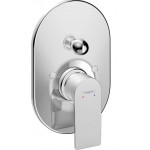 Shower tap Wall-mounted concealed - complete set 2 way material: Brass mixer With plate without hand shower, hose and holder, color: Chrome surface: Glossy Wall-mounted - external part Shower tap Wall-mounted concealed - complete set 2 way material: Brass mixer With plate without hand shower, hose and holder, color: Chrome surface: Glossy Wall-mounted - external part