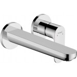 Wash basin tap Wall-mounted - external part 2 holes mixer With non-closing waste set, color: Chrome 20cm material: Brass surface: Glossy Wall-mounted - external part