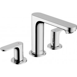 Wash basin tap Deck-mounted dual-level material: Brass With pop-up waste set Μ size 110, color: Chrome surface: Glossy