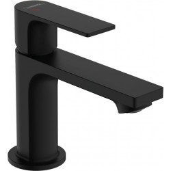 Wash basin tap Deck-mounted material: Brass mixer With pop-up waste set Μ size 80, coolstart, color: Black surface: Matt