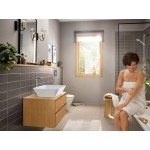 Wash basin tap Deck-mounted for free-standing washbasin material: Brass mixer With pop-up waste set 240, coolstart, color: Chrome surface: Glossy Deck-mounted