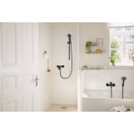 Shower tap Wall-mounted exposed material: Brass mixer without hand shower, hose and holder, color: Black surface: Matt Wall-mouned exposed