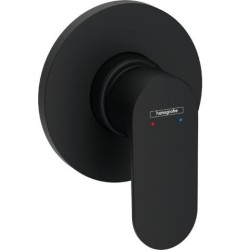 Shower tap Wall-mounted concealed - complete set 1 way material: Brass mixer With plate without hand shower, hose and holder, color: Black surface: Matt Wall-mounted - external part