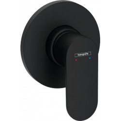Shower tap Wall-mounted external part 1 way material: Brass mixer With plate without hand shower, hose and holder, color: Black surface: Matt Wall-mounted - external part