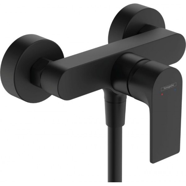 Shower tap Wall-mounted exposed material: Brass mixer without hand shower, hose and holder, color: Black surface: Matt Wall-mouned exposed Shower tap Wall-mounted exposed material: Brass mixer without hand shower, hose and holder, color: Black surface: Matt Wall-mouned exposed