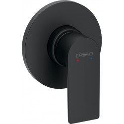 Μπαταρία ντουζιέρας εντοιχιζόμενη 1 εξόδου αναμεικτική από ορείχαλκο με πλακέτα κομπλέ, χρώμα: Μαύρο επιφάνεια: Ματ Εντοιχιζόμενες εξωτερικό μέρος