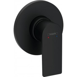 Shower tap Wall-mounted external part 1 way material: Brass mixer With plate without hand shower, hose and holder, color: Black surface: Matt