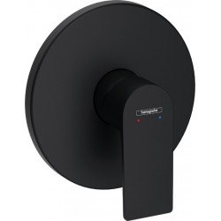 Shower tap Wall-mounted external part 1 way material: Brass mixer With plate without hand shower, hose and holder, color: Black surface: Matt Wall-mounted - external part