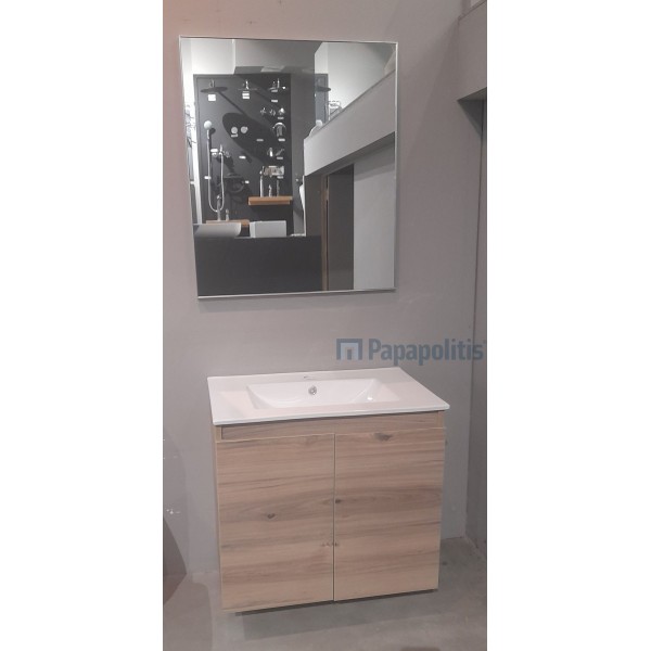 Bathroom furniture set with washbasin 70x46x45 material: Wood composite wall mounted, color: Wood Oak Bathroom furniture sets Bathroom furniture set with washbasin 70x46x45 material: Wood composite wall mounted, color: Wood Oak Bathroom furniture sets
