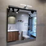 Bathroom furniture set with washbasin 59x60x35 material: Wood composite wall mounted, color: Wood Grey