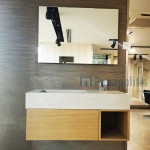 Bathroom furniture set with washbasin 100x45x50 material: Wood composite wall mounted, color: Wood Oak Bathroom furniture sets Bathroom furniture set with washbasin 100x45x50 material: Wood composite wall mounted, color: Wood Oak Bathroom furniture sets