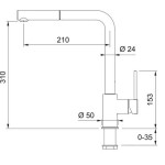 Μπαταρία κουζίνας επικαθήμενη από ορείχαλκο με ντους L-Spout, χρώμα: Χρωμέ επιφάνεια: Γυαλιστερή Επικαθήμενες