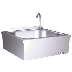 Washbasin Wall-mounted 45x45x21,5 no pedestal With 1 bowl Without hole material: Inox, color: Chrome surface: Matt Wall-mounted