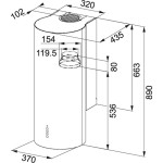 Απορροφητήρας καμινάδα επίτοιχη 37cm 125 W, χρώμα: Χρωμέ Καμινάδες επίτοιχες