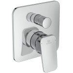 Shower tap Wall-mounted concealed - complete set 2 way material: Brass mixer With plate without hand shower, hose and holder, color: Chrome surface: Glossy Wall-mounted - external part