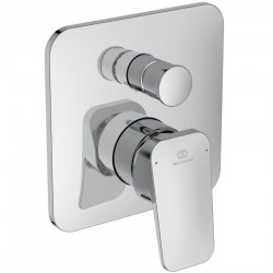 Shower tap Wall-mounted concealed - complete set 2 way material: Brass mixer With plate without hand shower, hose and holder, color: Chrome surface: Glossy Wall-mounted - external part