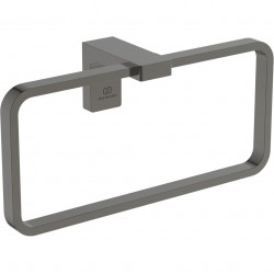 Towel ring closed material: Brass, color: Grey Squared magnetic grey surface: Brushed