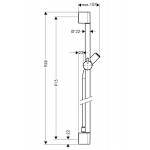 Shower slider rail 90cm material: Brass with hose, color: Chrome surface: Glossy Shower slider rails
