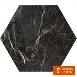 Πλακάκια δαπέδου 20x24 Ισπανίας naturale, εξάγωνο, στυλ: μαρμάρου rettificato Α’ διαλογής επιφάνεια: Ματ, απόχρωση: Μαύρο Πλακάκια φόντο