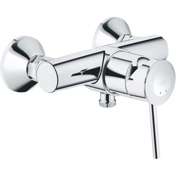 Shower tap Wall-mounted exposed material: Brass mixer without hand shower, hose and holder, color: Chrome surface: Glossy Wall-mouned exposed